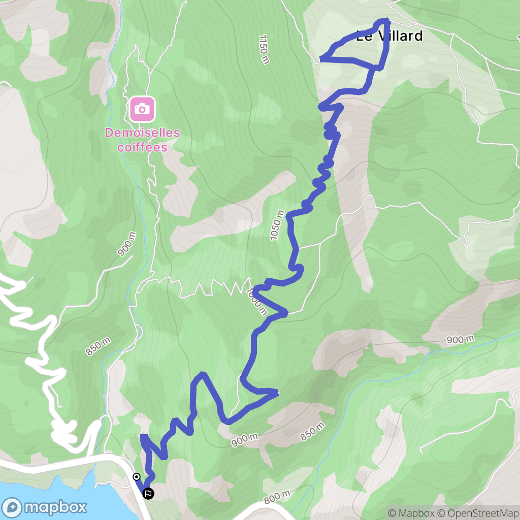 Le Lauzet-Ubaye : carte du parcours de randonnée - France