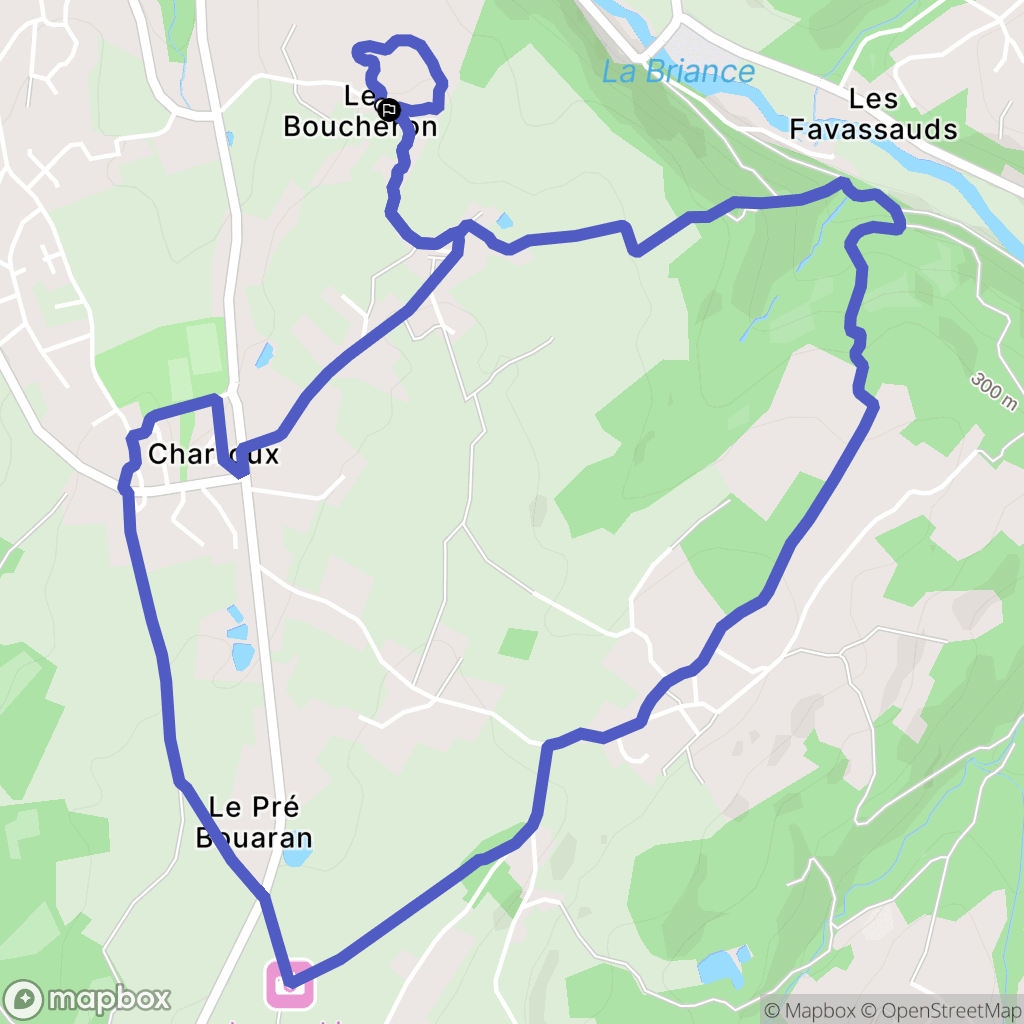 Bosmie-l'Aiguille : carte du parcours de randonnée - France