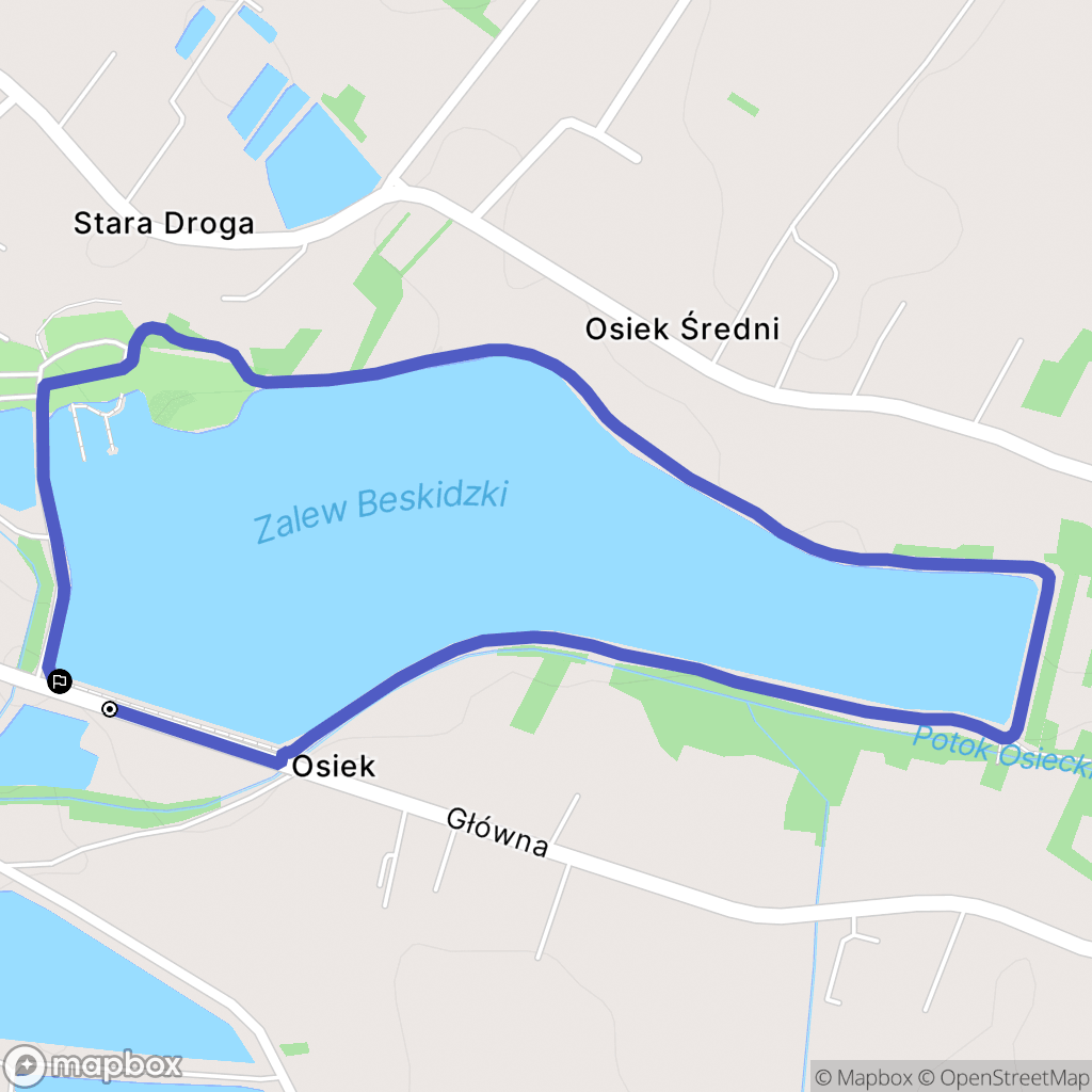 Osiek: mapa trasy - Poland