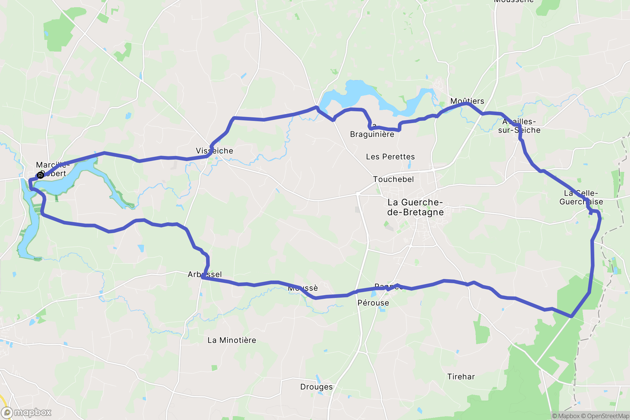 Marcillé-Robert : carte du parcours de randonnée - France