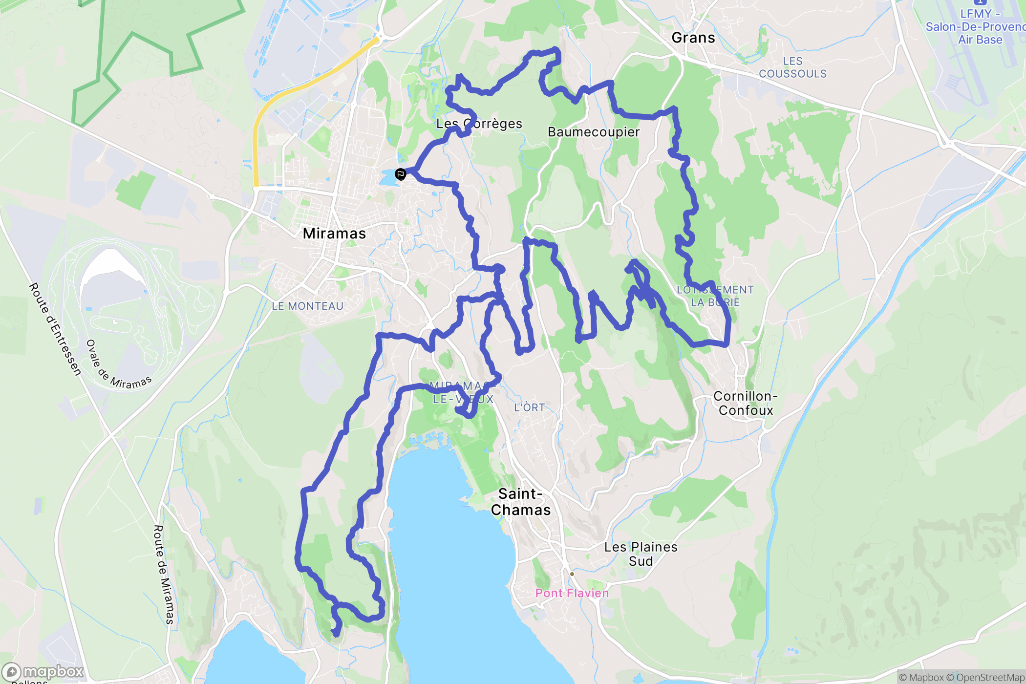 Miramas : carte du parcours de randonnée - France