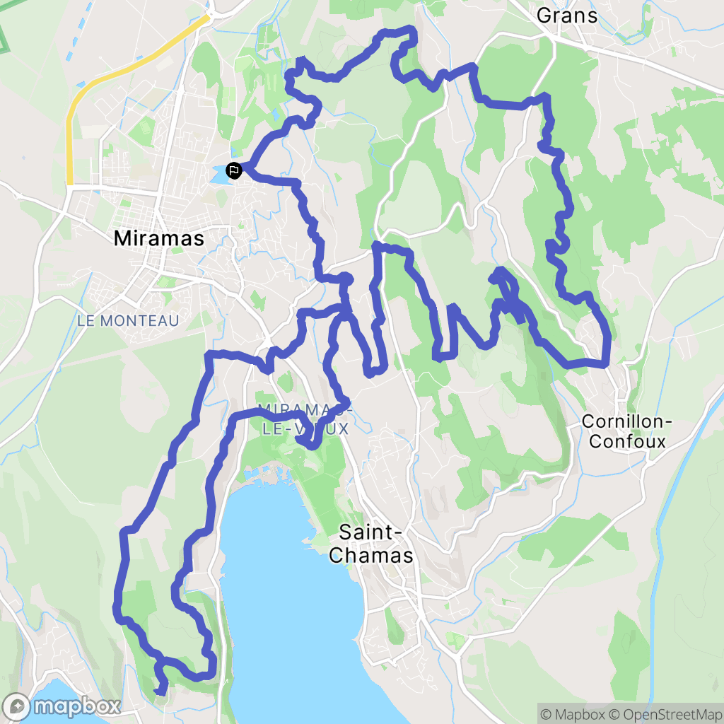 Miramas : carte du parcours de randonnée - France