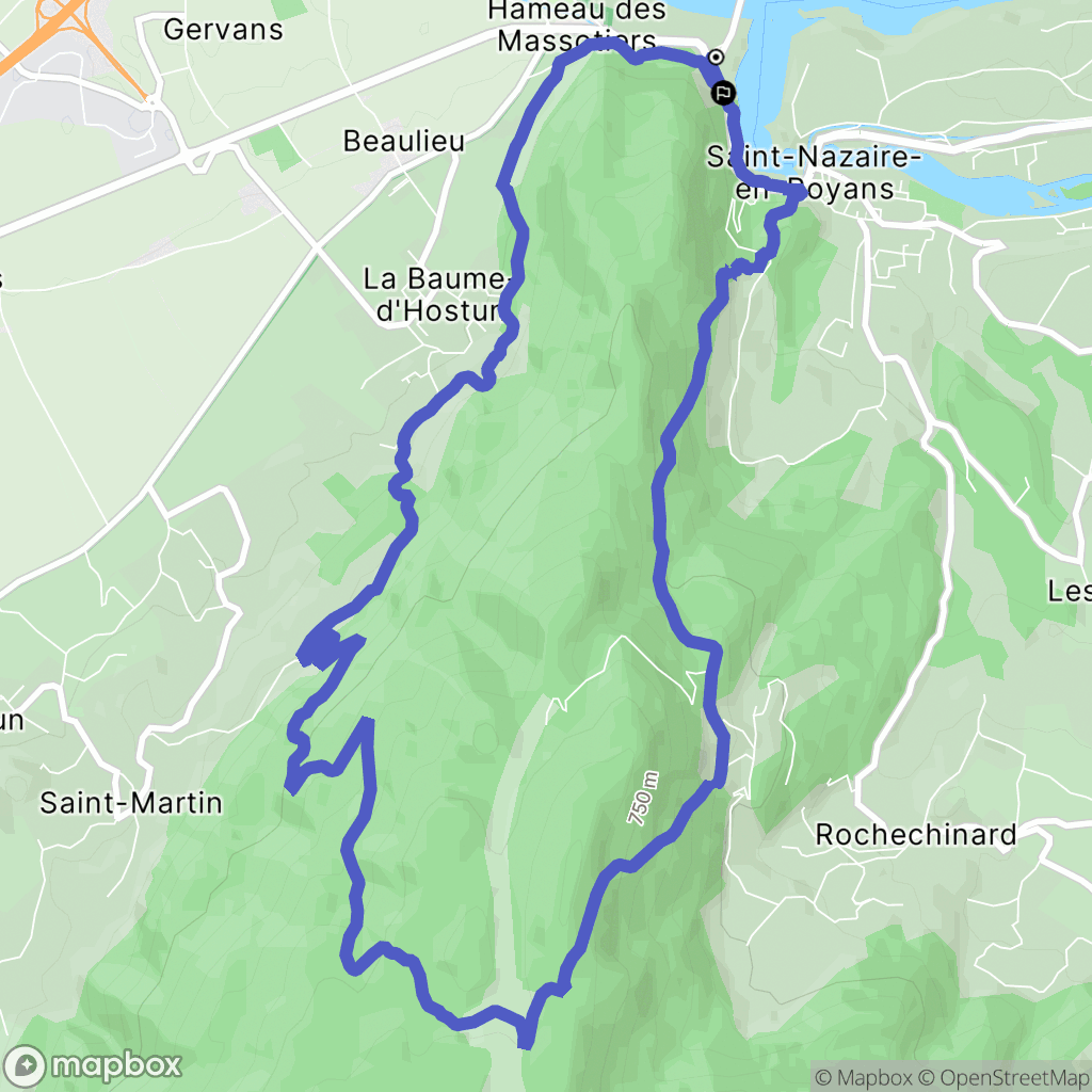 Saint-Nazaire-en-Royans : carte du parcours de randonnée - France