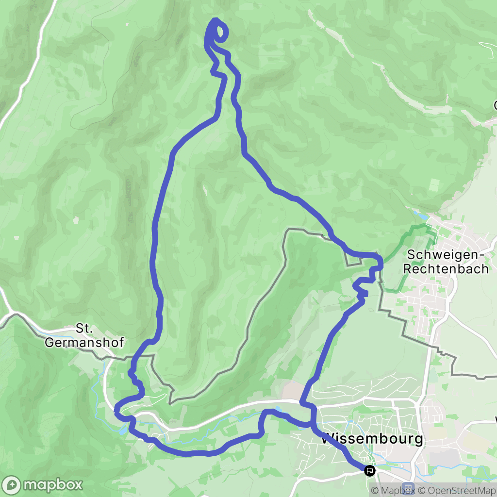 Wissembourg : carte du parcours de randonnée - France