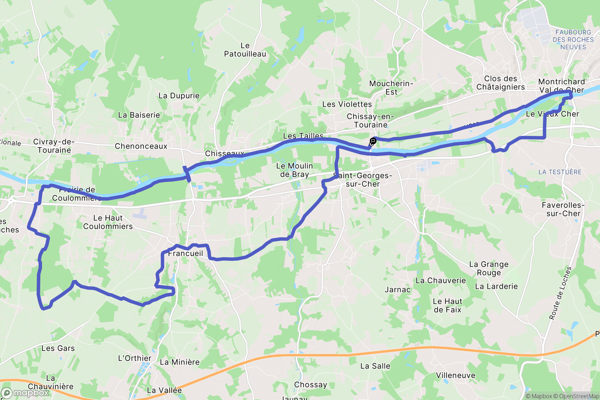 Chissay-en-Touraine : carte du parcours de randonnée - France