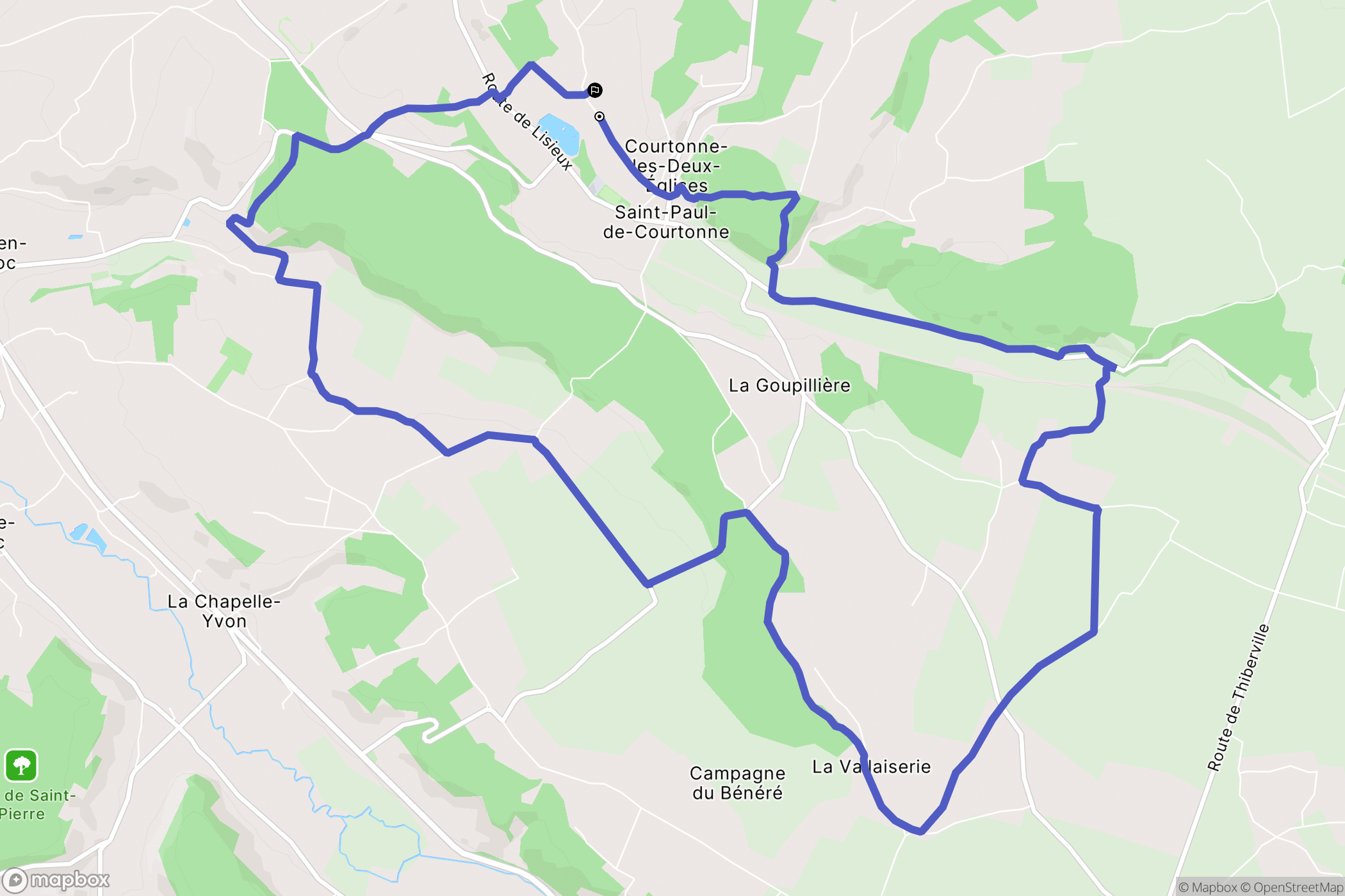 Courtonne-les-Deux-Églises : carte du parcours de randonnée - France
