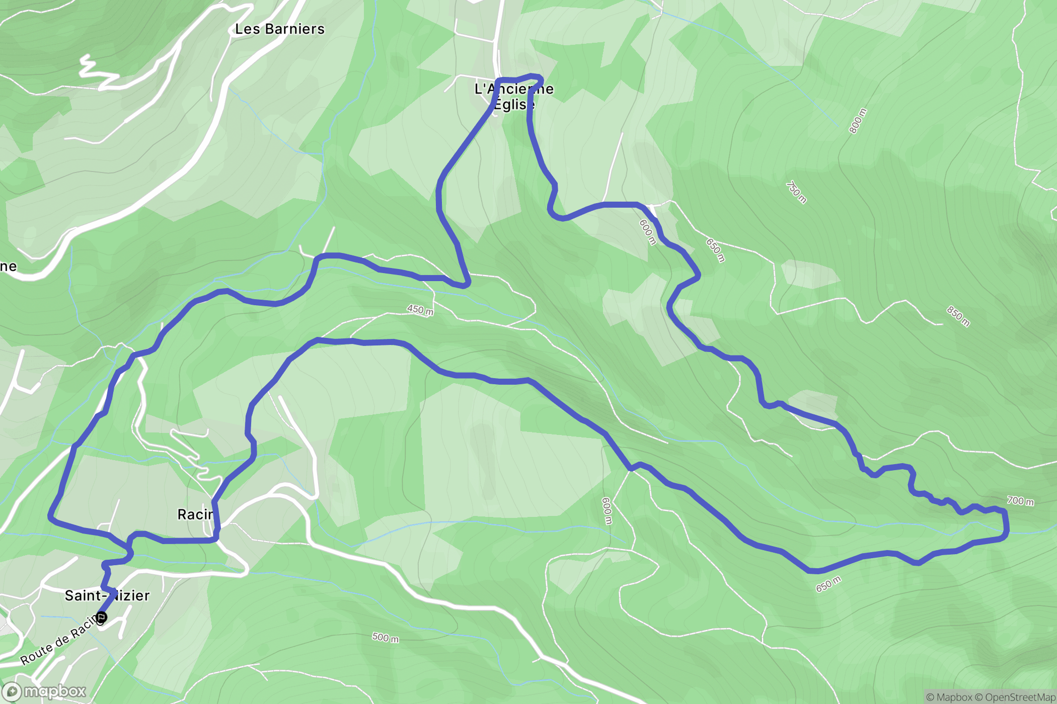 Voreppe : carte du parcours de randonnée - France