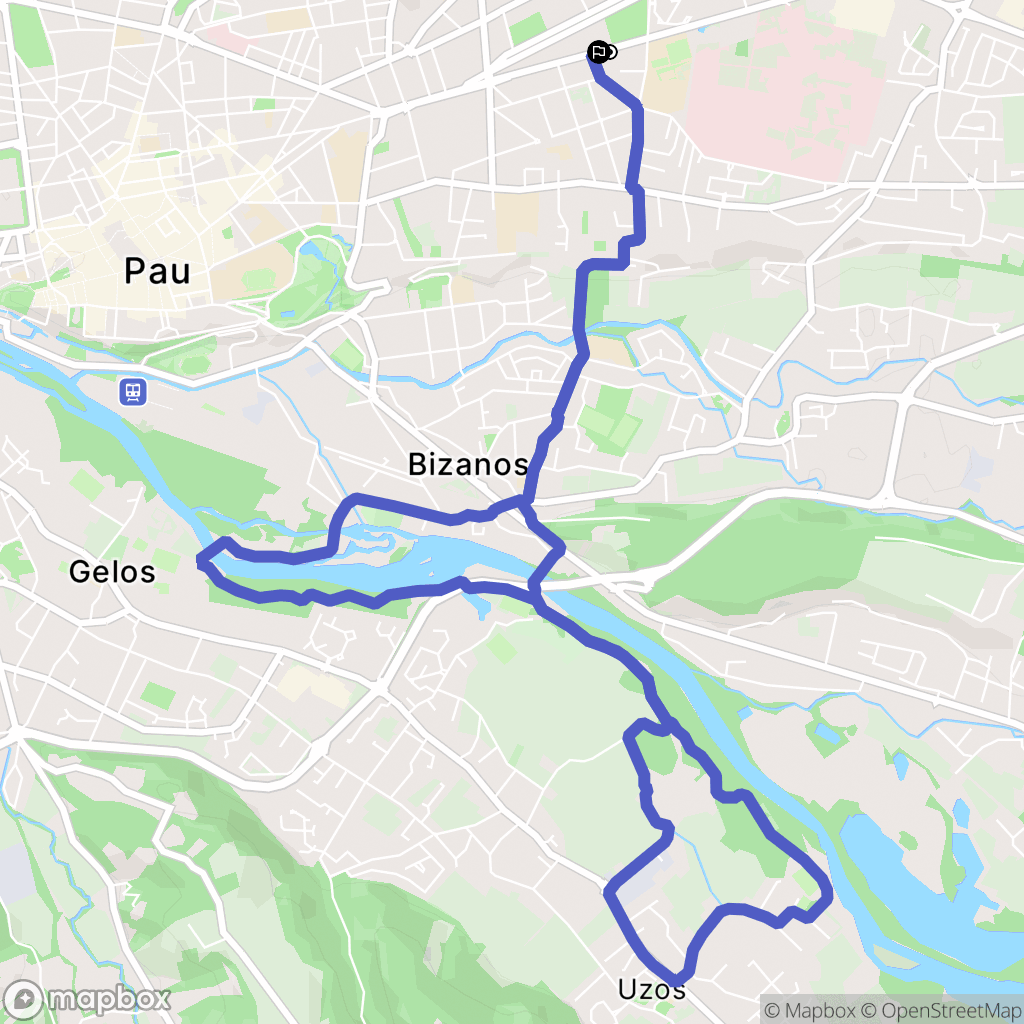 Pau : carte du parcours de randonnée - France
