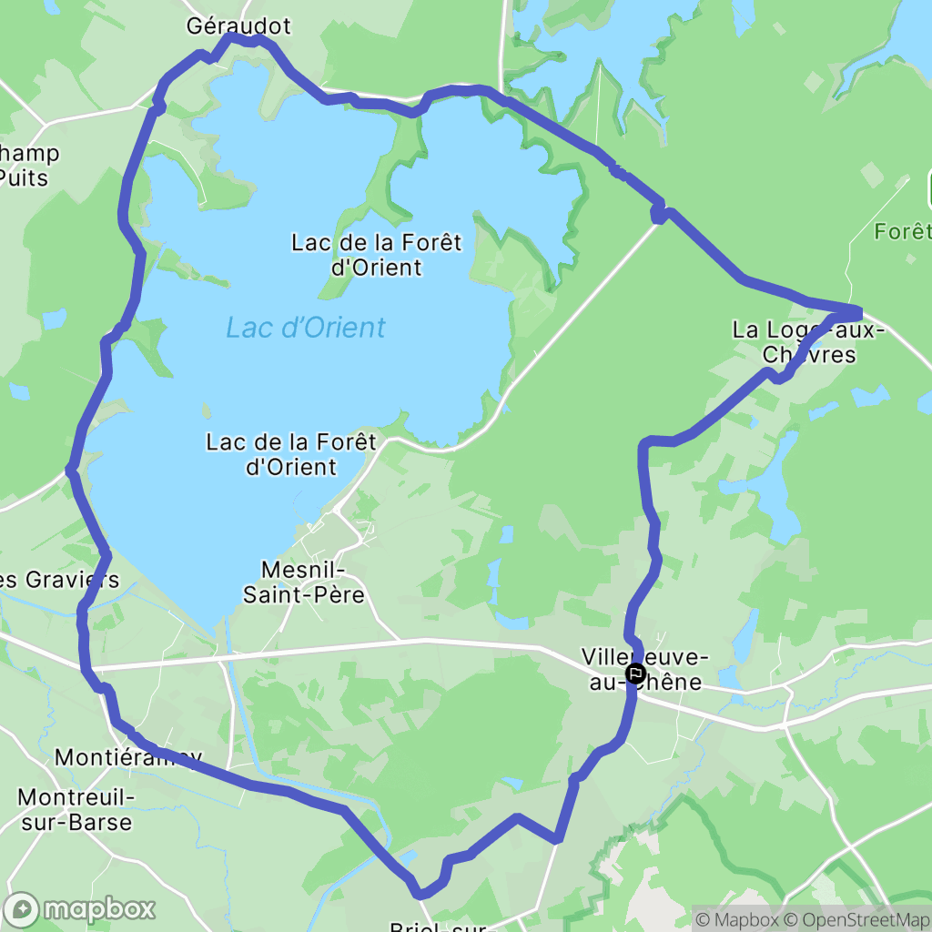 La Villeneuve-au-Chêne : carte du parcours de randonnée - France