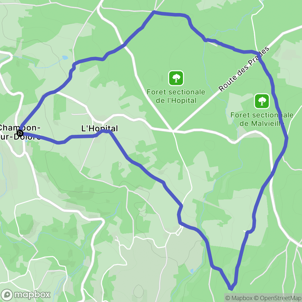 Chambon-sur-Dolore : carte du parcours de randonnée - France