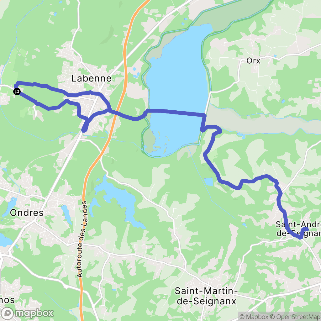 Labenne : carte du parcours de randonnée - France