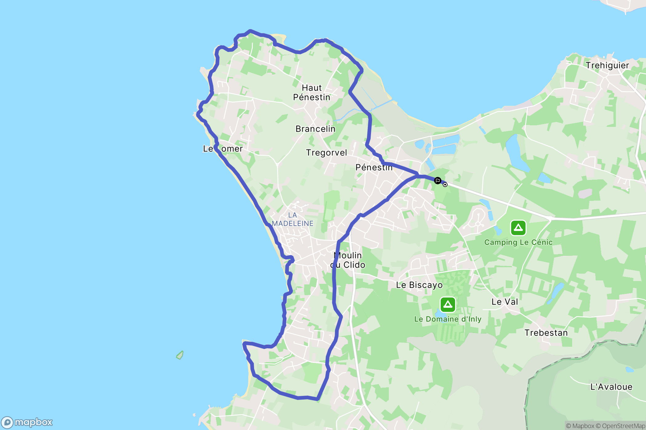 Pénestin : carte du parcours de randonnée - France