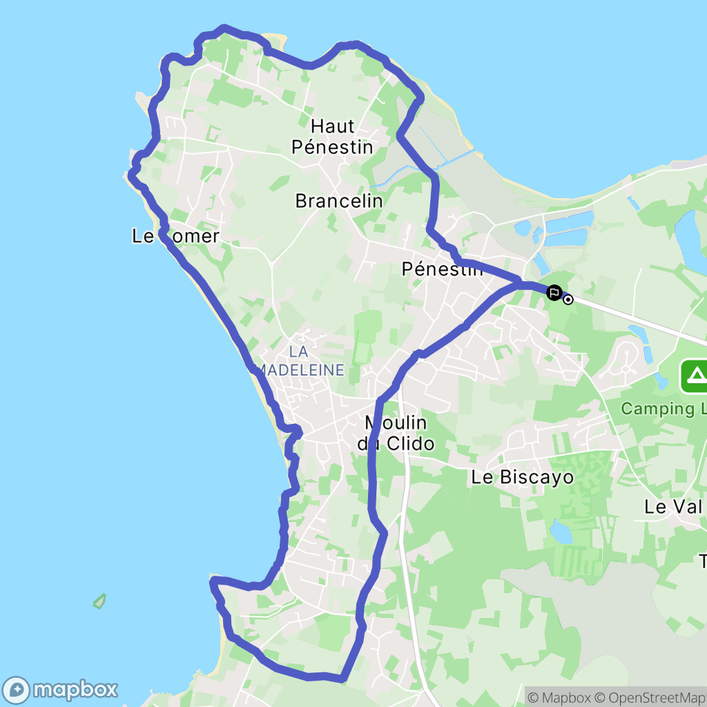 Pénestin : carte du parcours de randonnée - France