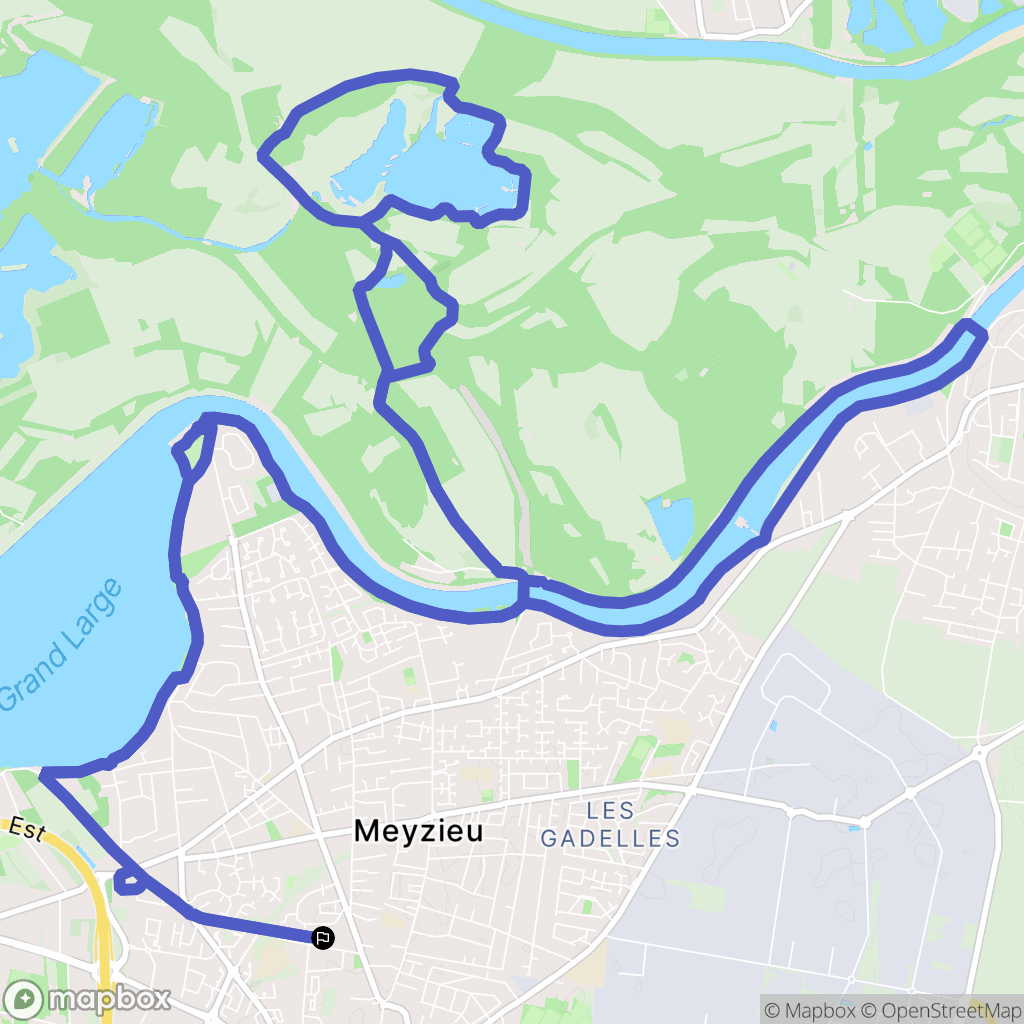Meyzieu : carte du parcours de randonnée - France