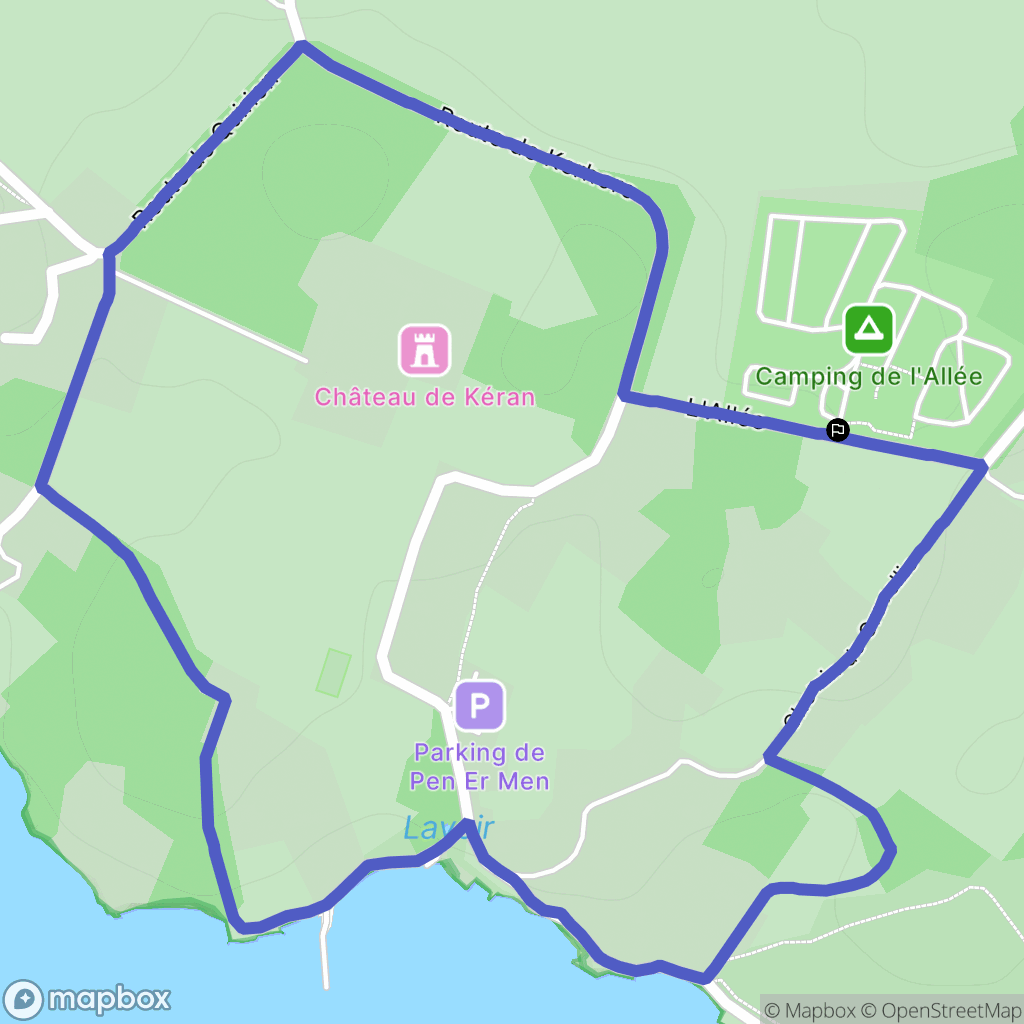 Arradon : carte du parcours de randonnée - France
