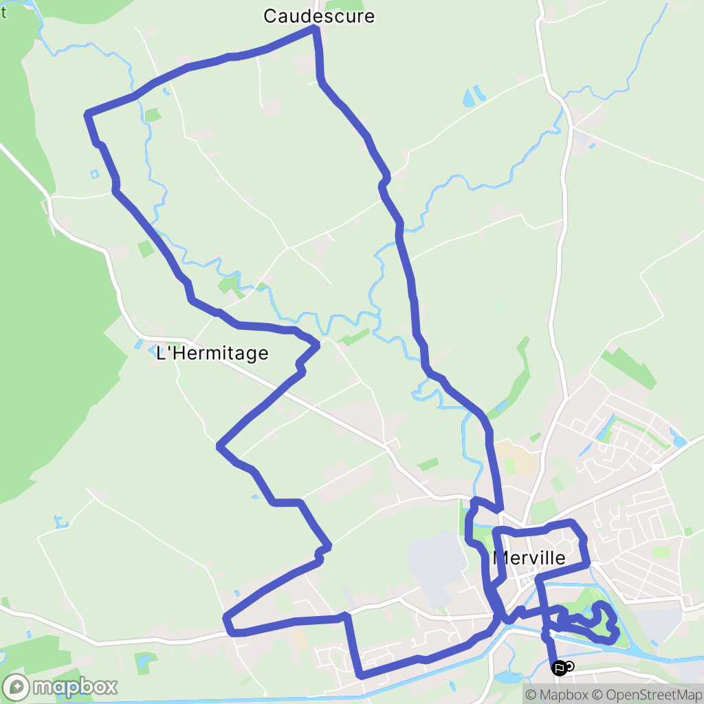 Merville : carte du parcours de randonnée - France