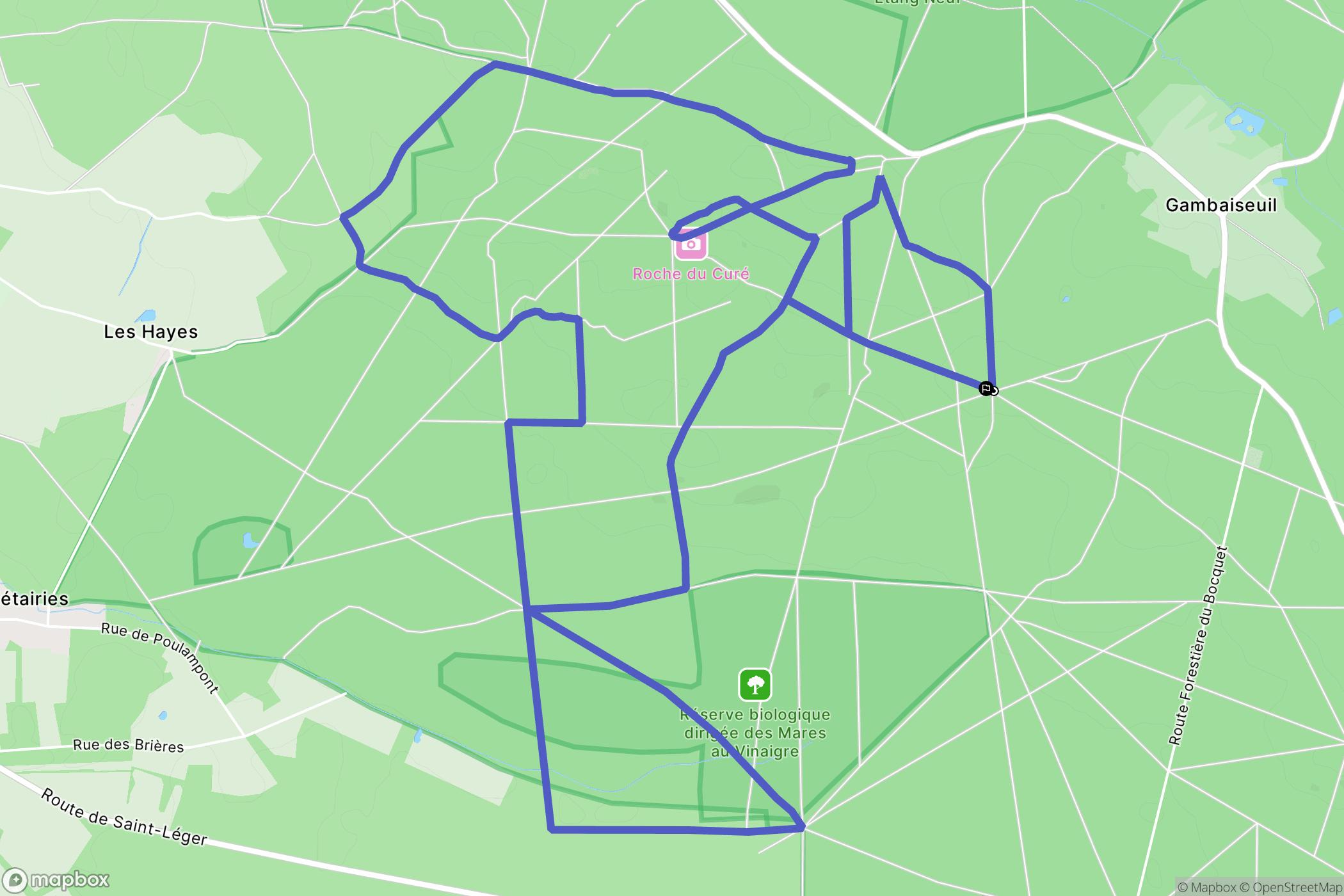 Gambaiseuil : carte du parcours de randonnée - France