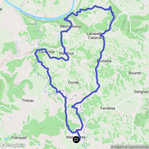 Masquières : carte du parcours de randonnée - France