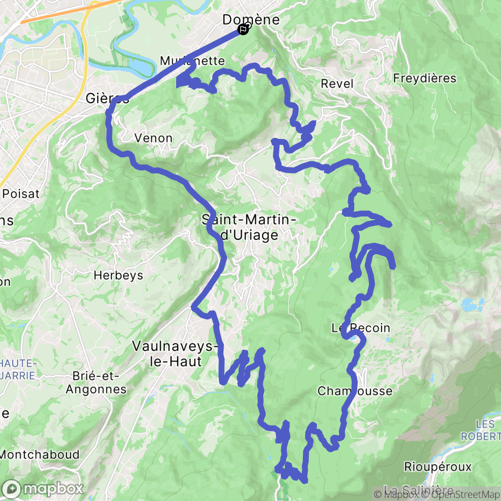 Domène : carte du parcours de randonnée - France