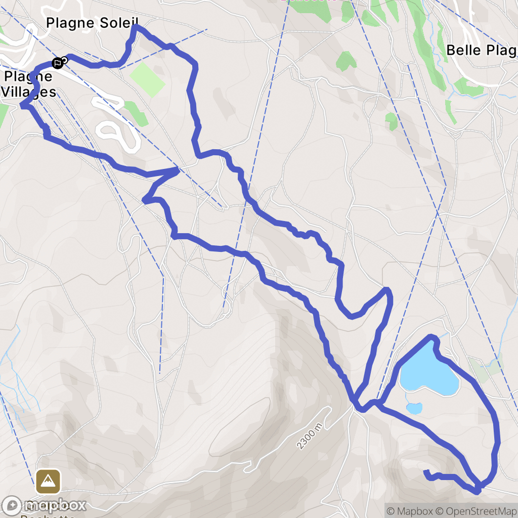 La Plagne-Tarentaise : carte du parcours de randonnée - France