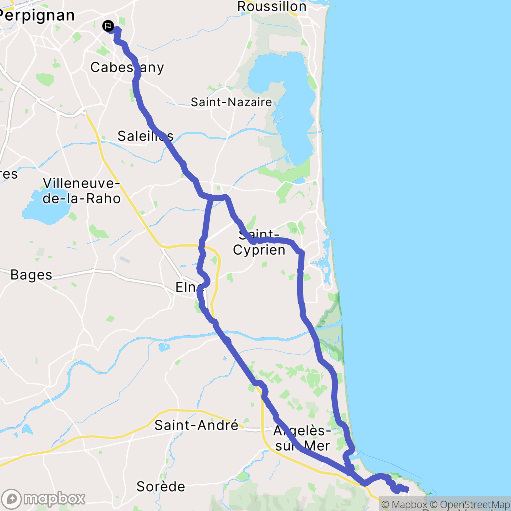 Perpignan : carte du parcours de randonnée - France