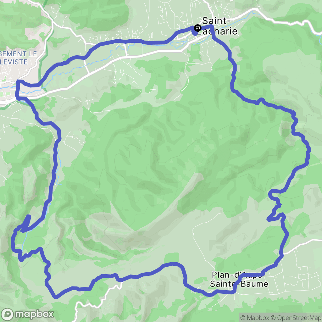Saint-Zacharie : carte du parcours de randonnée - France