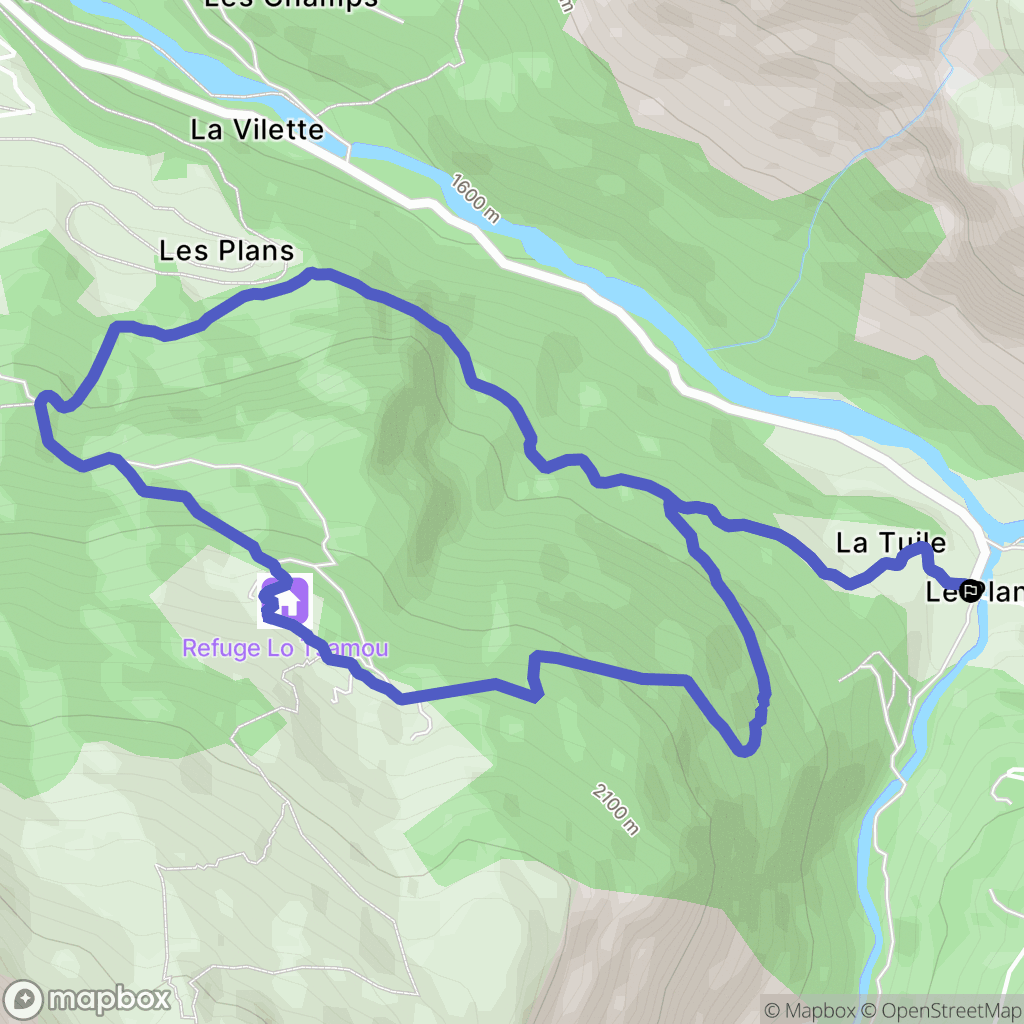 Val-Cenis : carte du parcours de randonnée - France