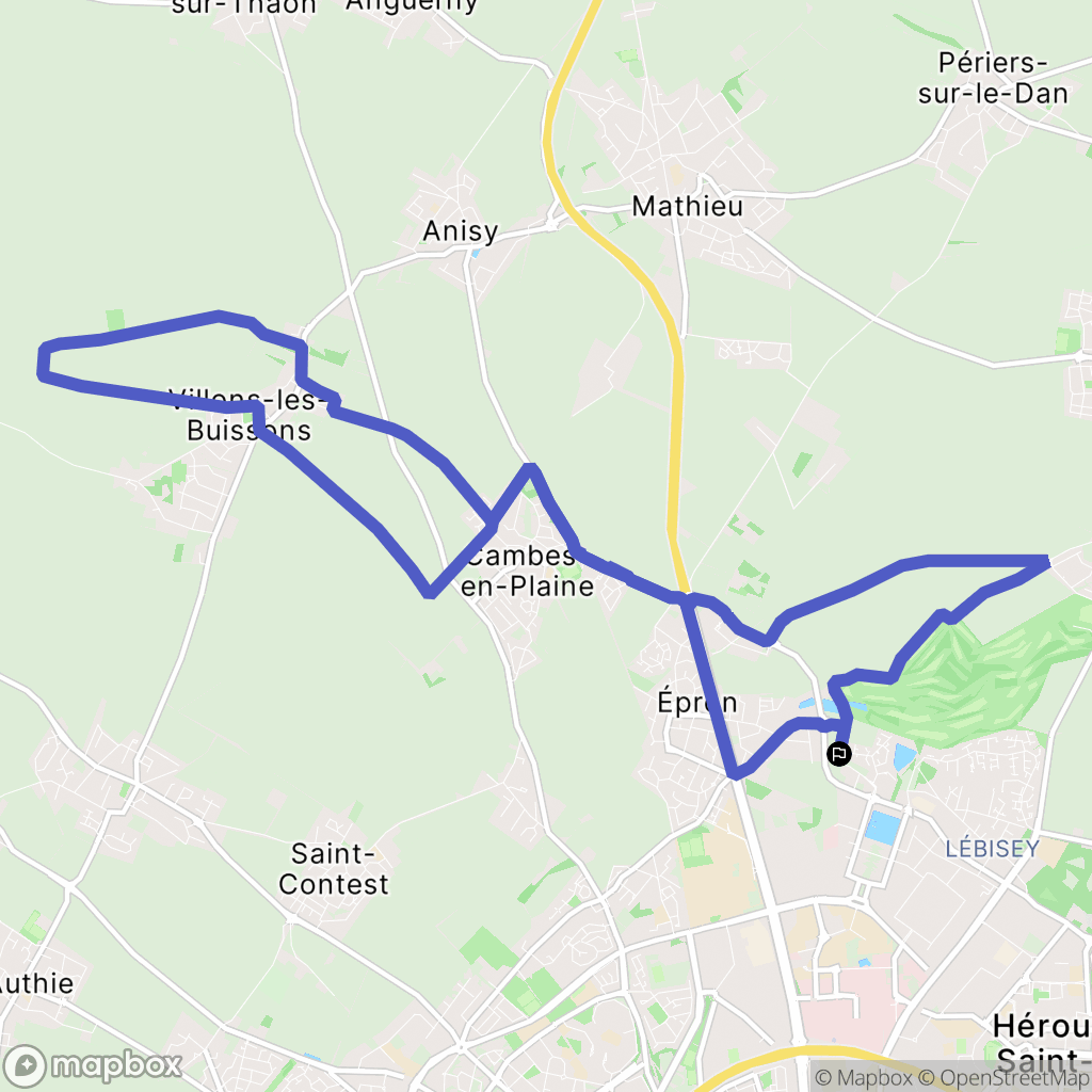 Épron : carte du parcours de randonnée - France