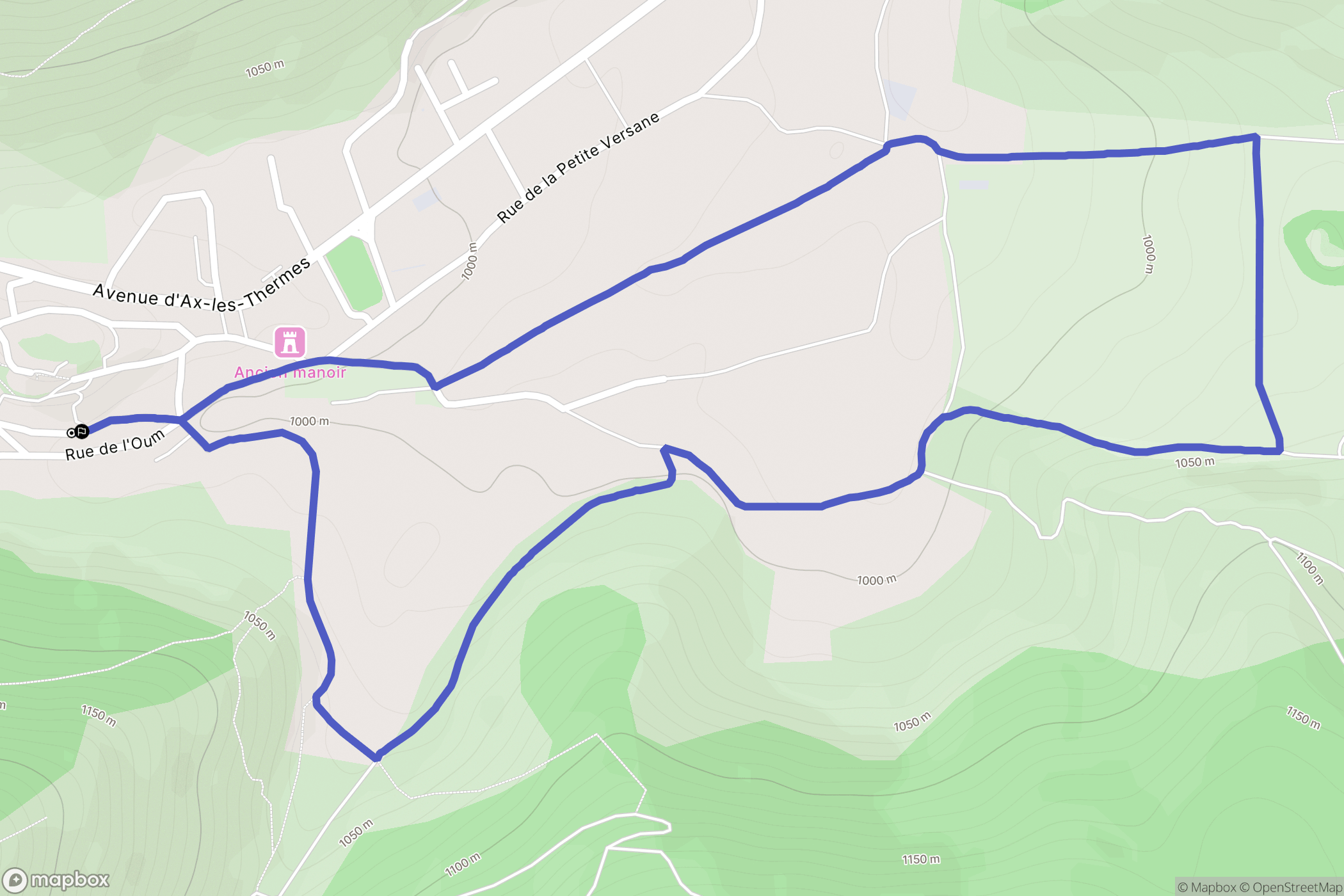 Belcaire : carte du parcours de randonnée - France
