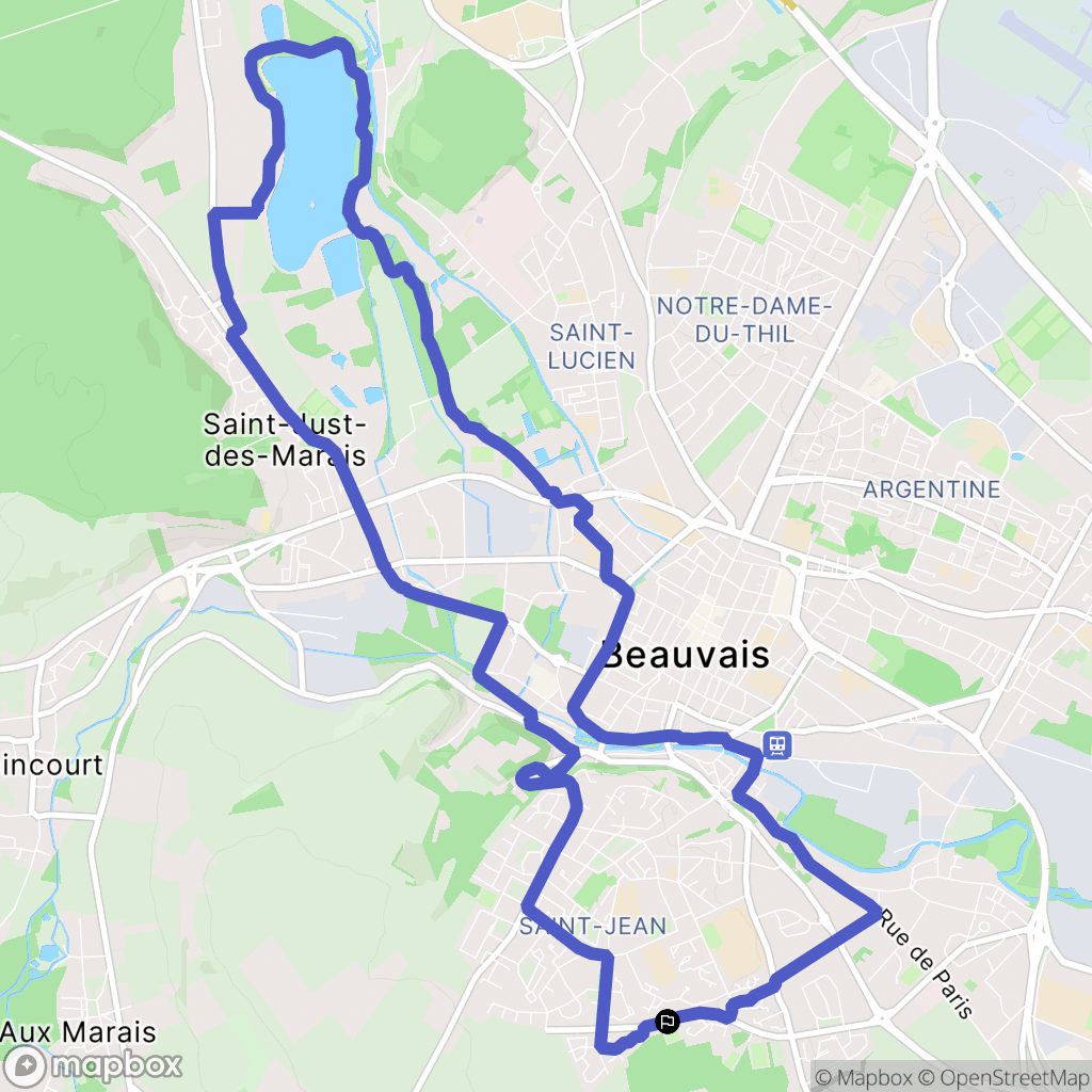 Beauvais : carte du parcours de randonnée - France