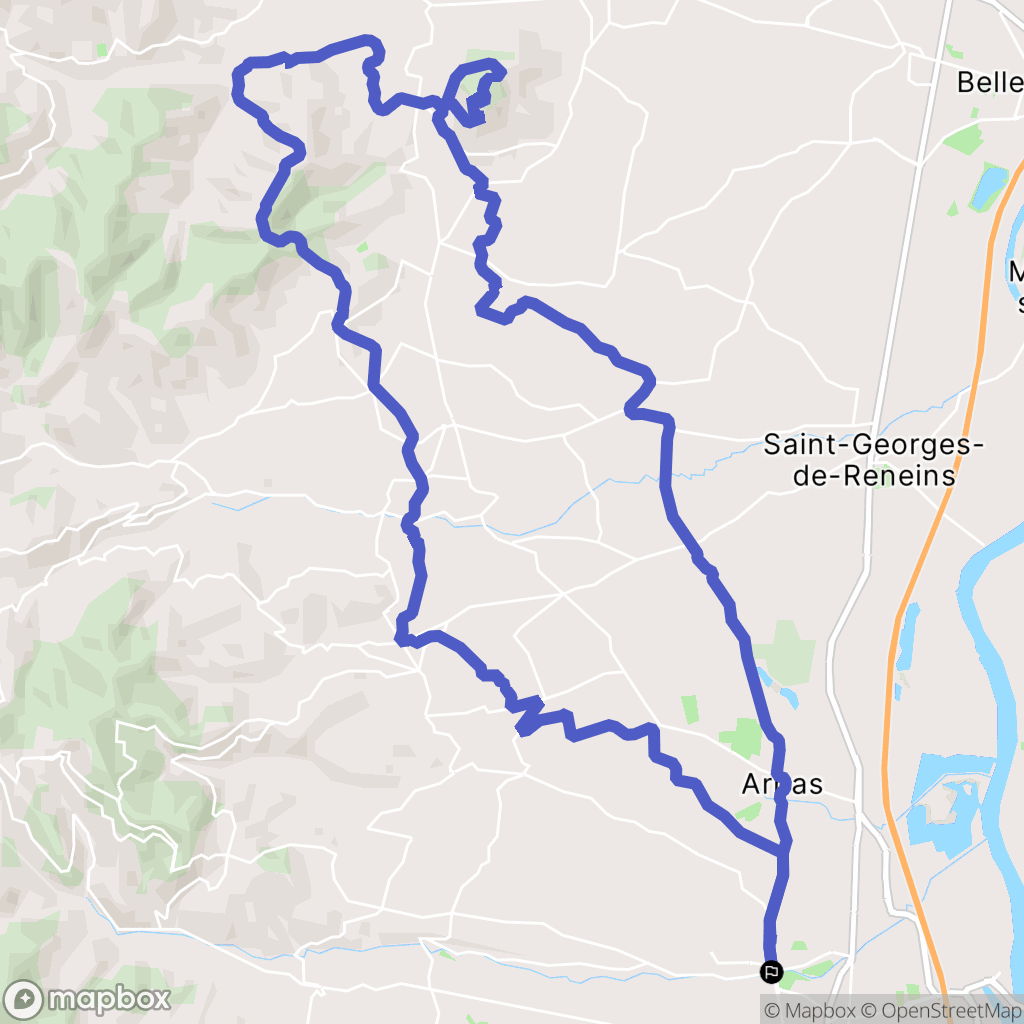 Gleize : carte du parcours de randonnée - France
