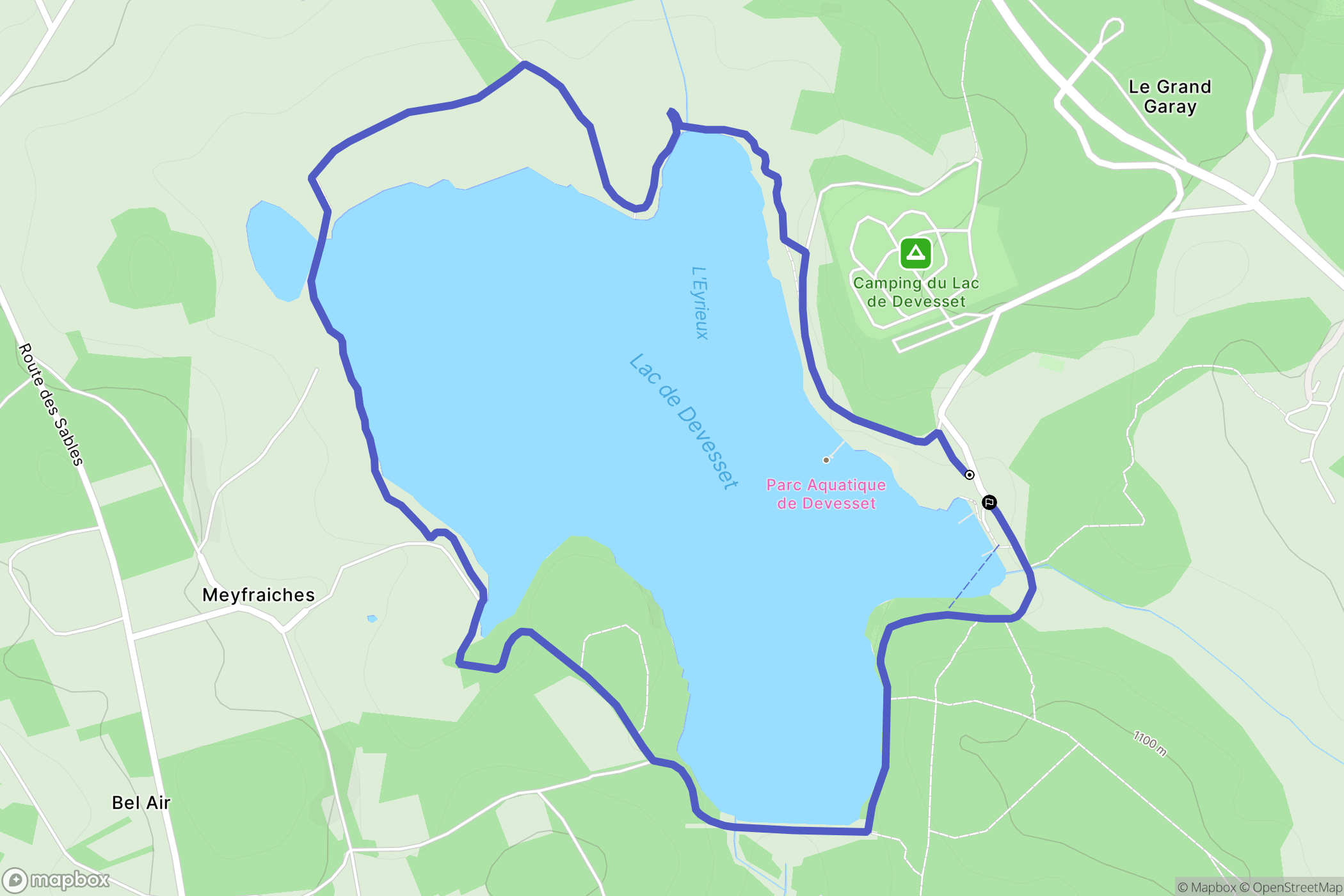 Devesset : carte du parcours de randonnée - France