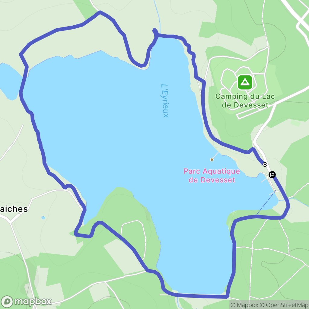 Devesset : carte du parcours de randonnée - France