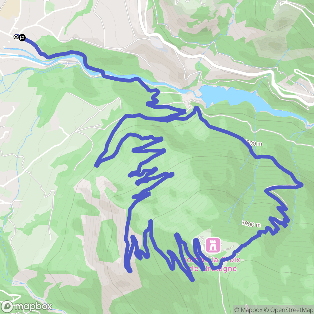 Briançon : carte du parcours de randonnée - France