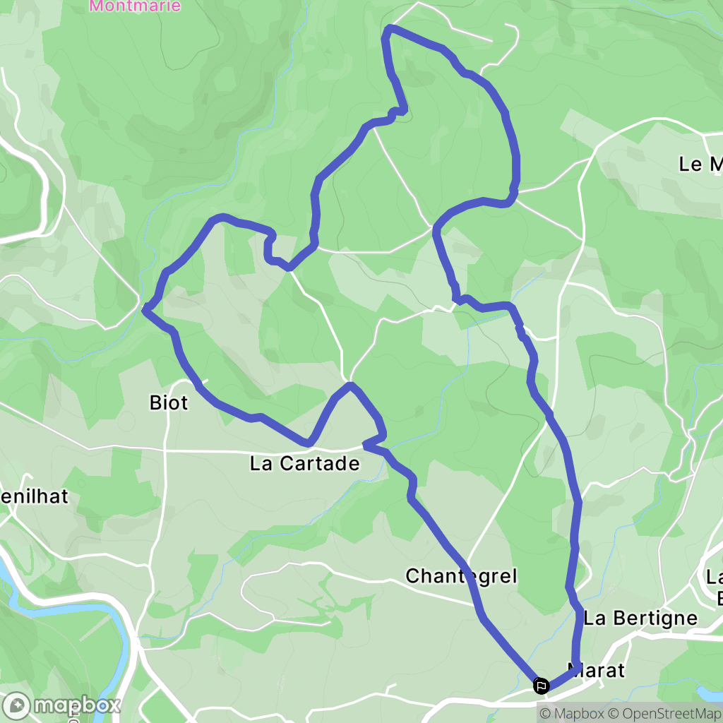 Marat : carte du parcours de randonnée - France