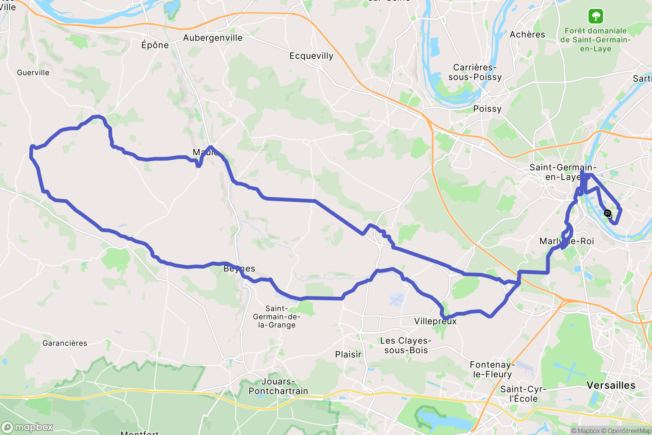 Croissy : carte du parcours de randonnée - France