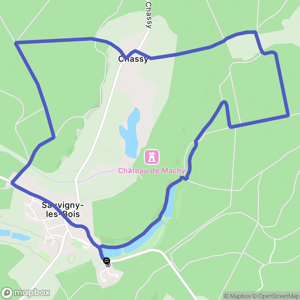 Sauvigny-les-Bois : carte du parcours de randonnée - France
