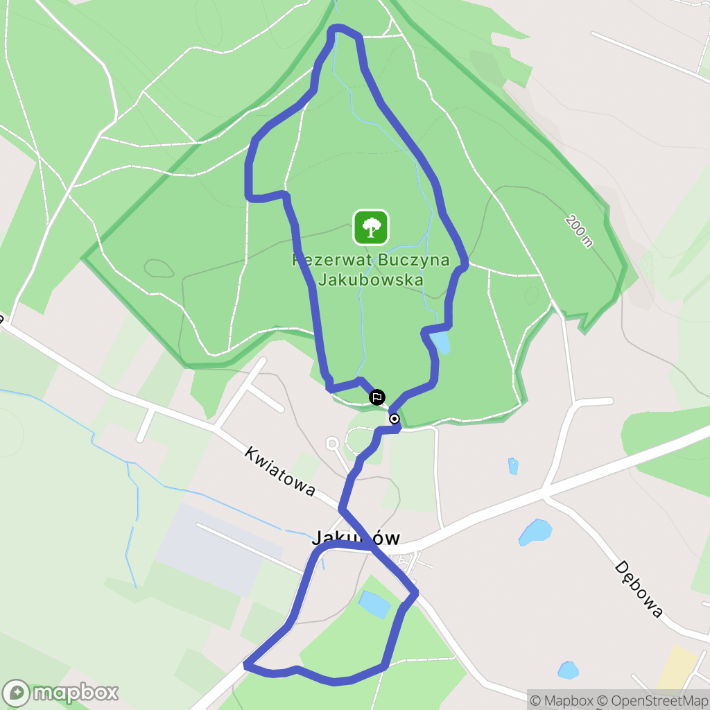 Jakubów: mapa trasy - Poland