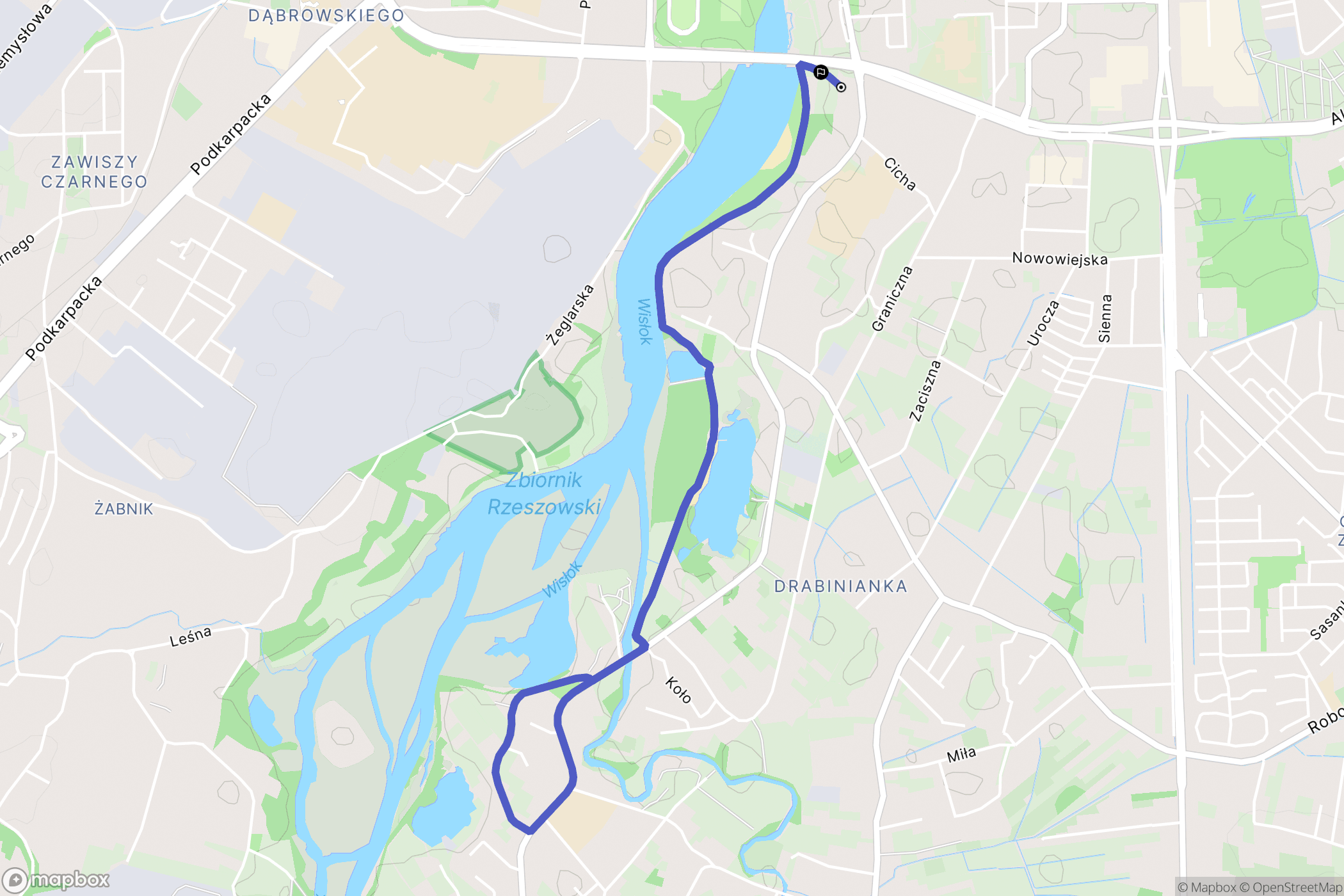 Rzeszów: mapa trasy - Poland
