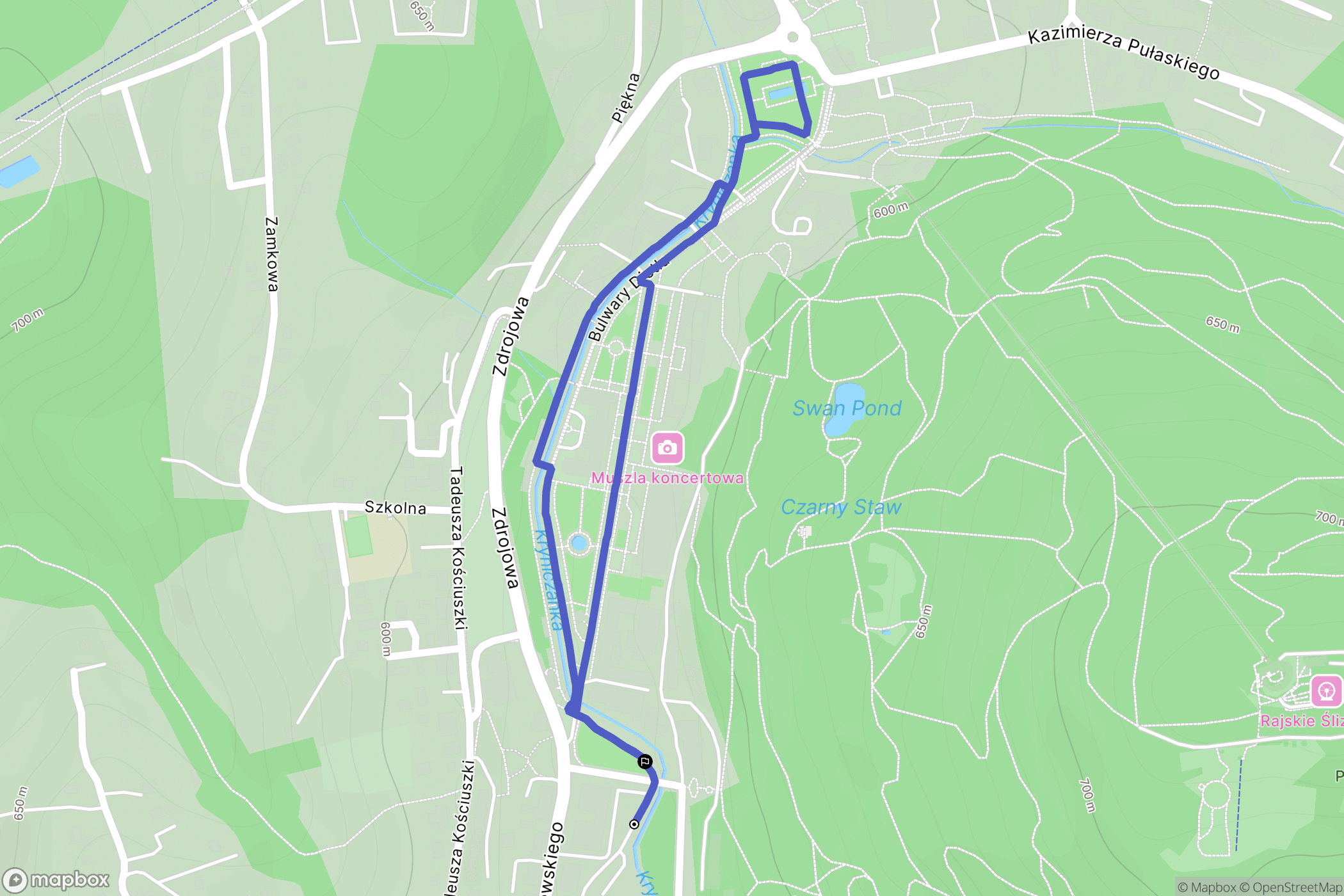 Krynica-Zdrój: mapa trasy - Poland
