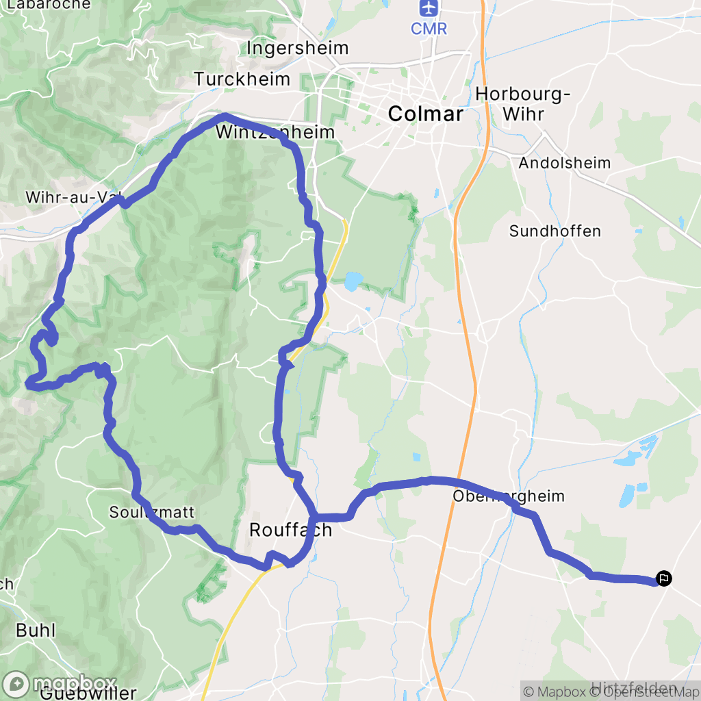 Rustenhart : carte du parcours de randonnée - France