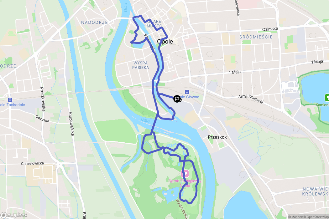 Opole: mapa trasy - Poland