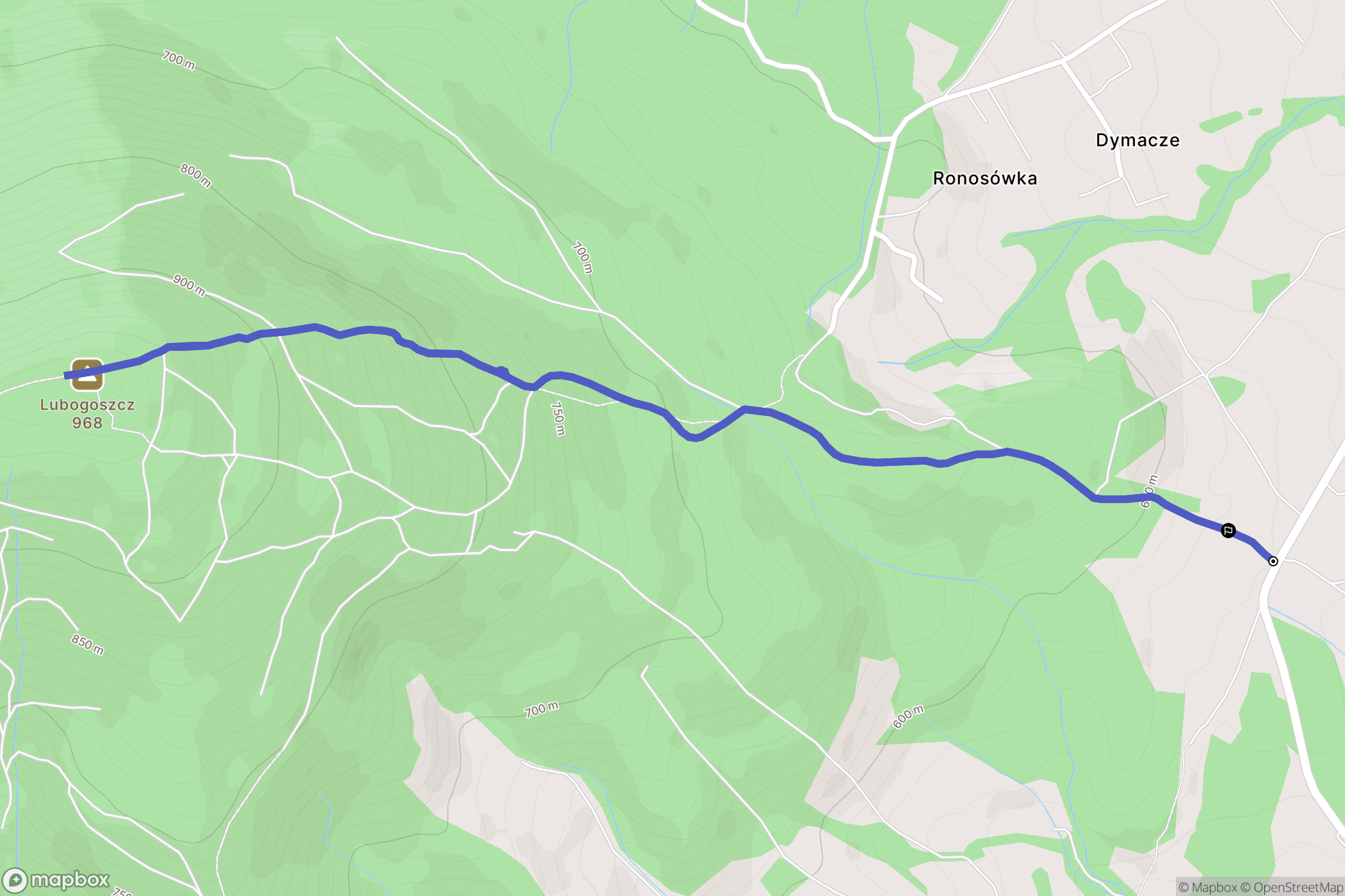 Kasina Wielka: mapa trasy - Poland