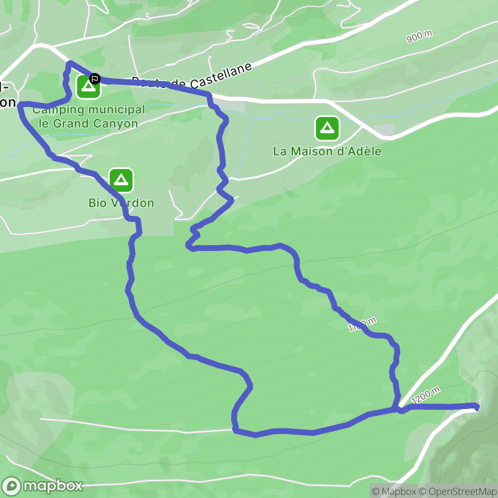 La Palud-sur-Verdon : carte du parcours de randonnée - France