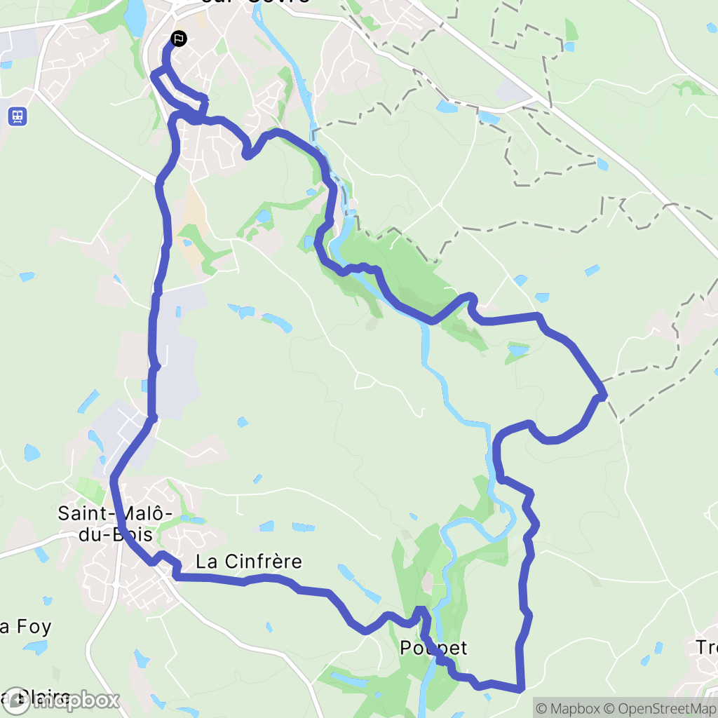 Saint-Laurent-sur-Sèvre : carte du parcours de randonnée - France