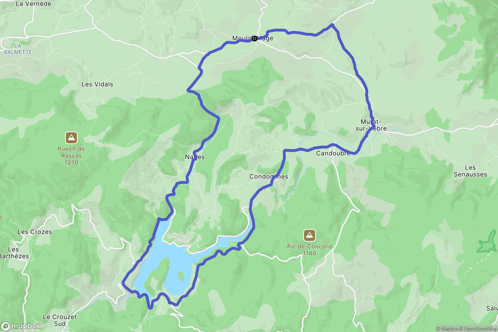 Moulin-Mage : carte du parcours de randonnée - France