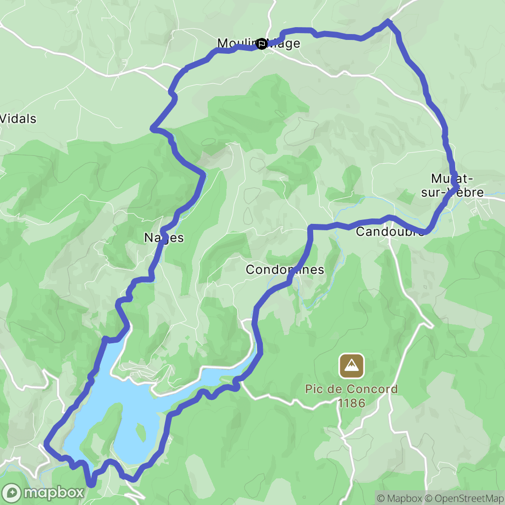 Moulin-Mage : carte du parcours de randonnée - France