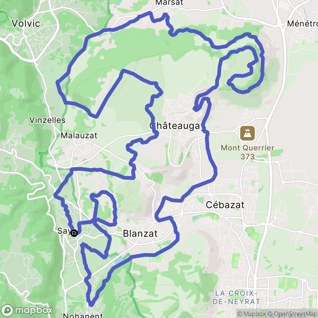Sayat : carte du parcours de randonnée - France