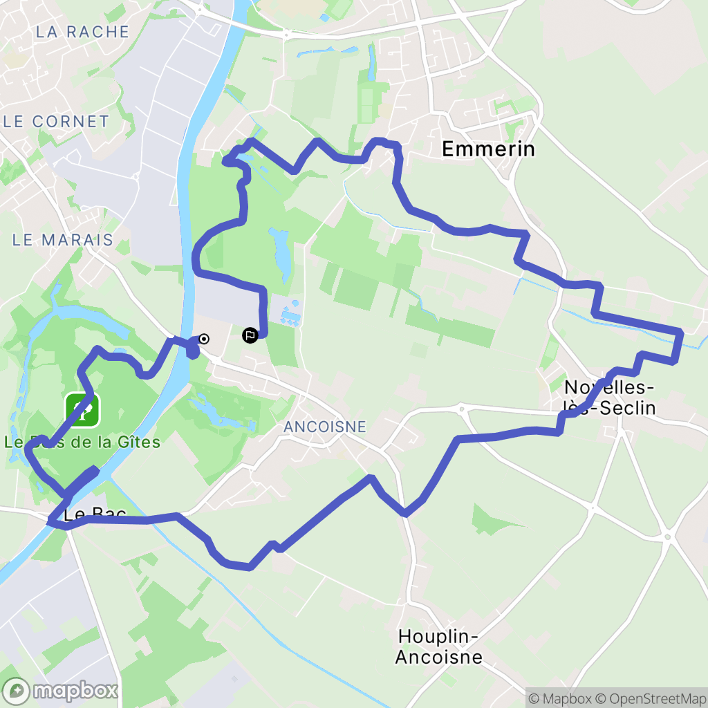 Houplin-Ancoisne : carte du parcours de randonnée - France