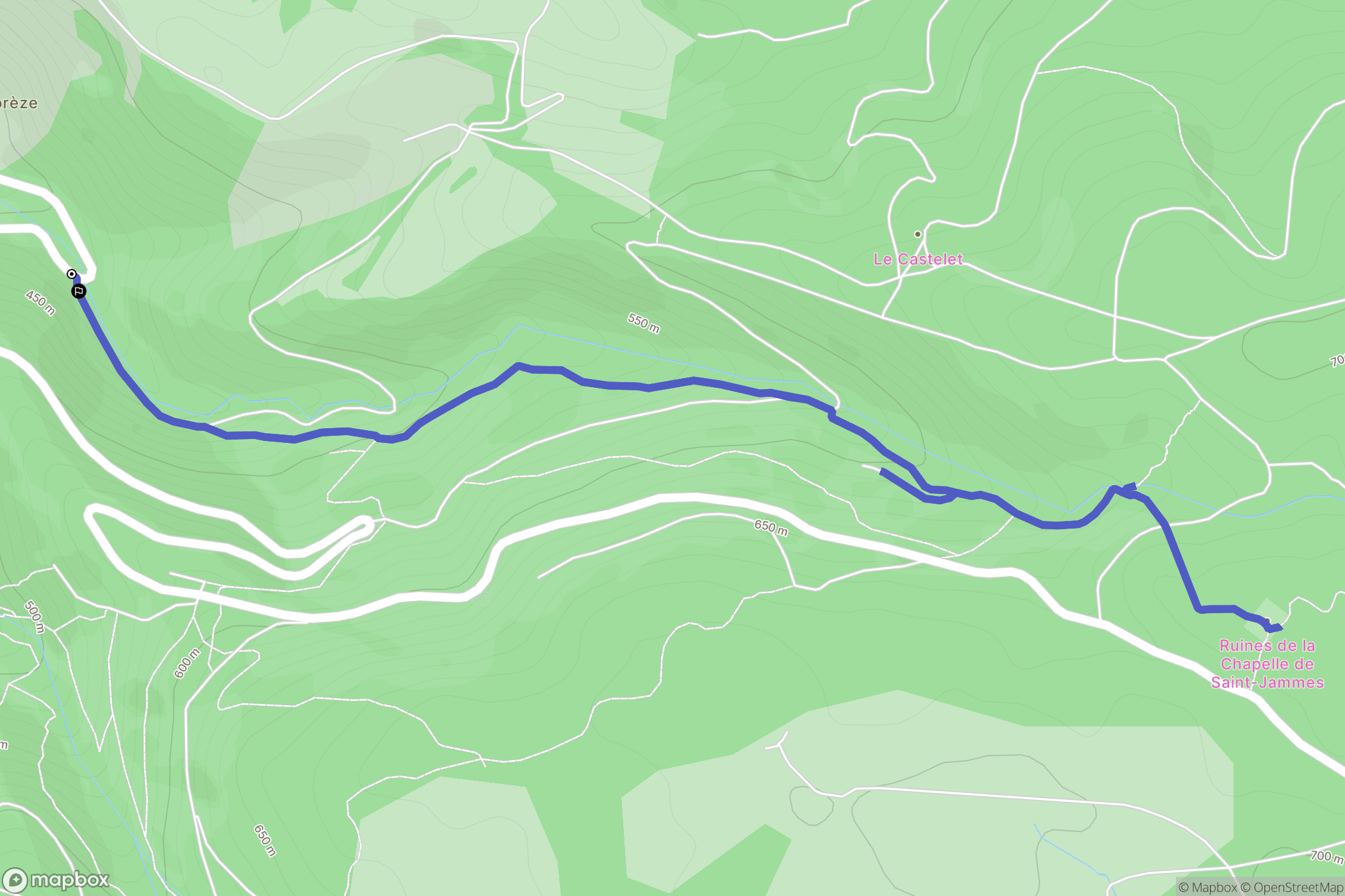 Sorèze : carte du parcours de randonnée - France